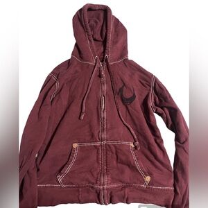 burgundy true religion sweater